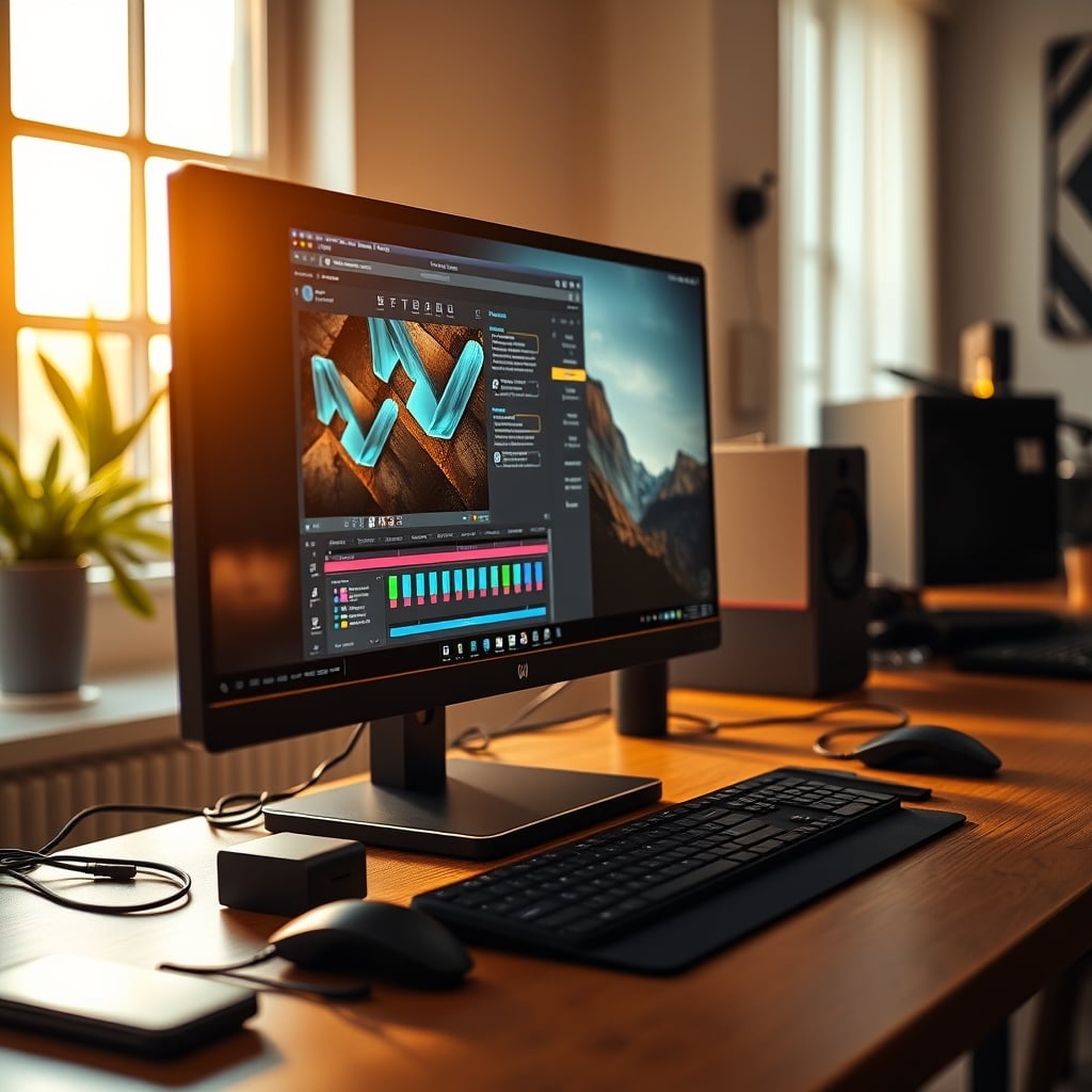 Comparison between a compact mini-ITX tower setup and a single all-in-one PC