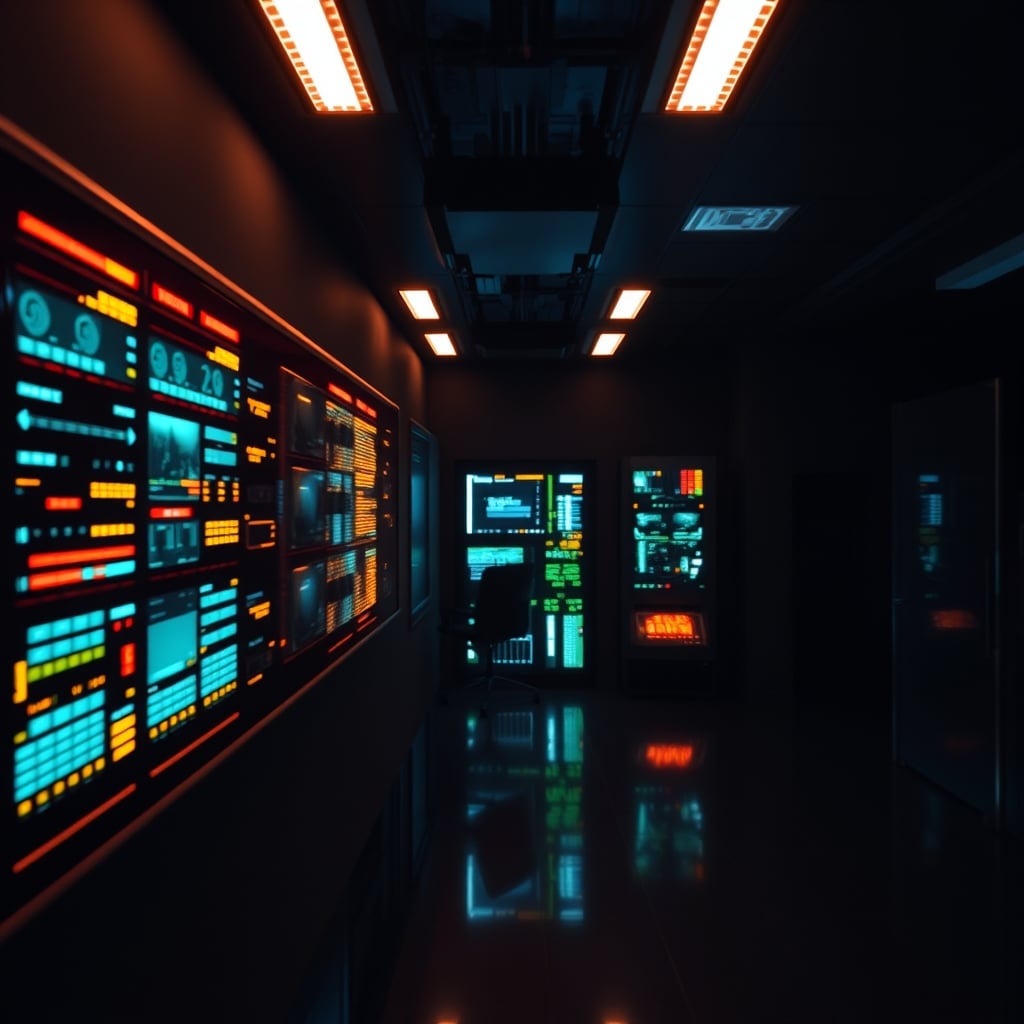 A smartphone screen showing an overly complex smart lighting app with dozens of colored scenes and schedules.