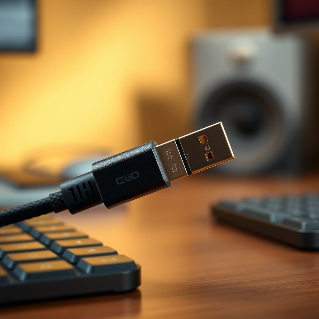 Close-up comparison of USB-C and USB-A plugs