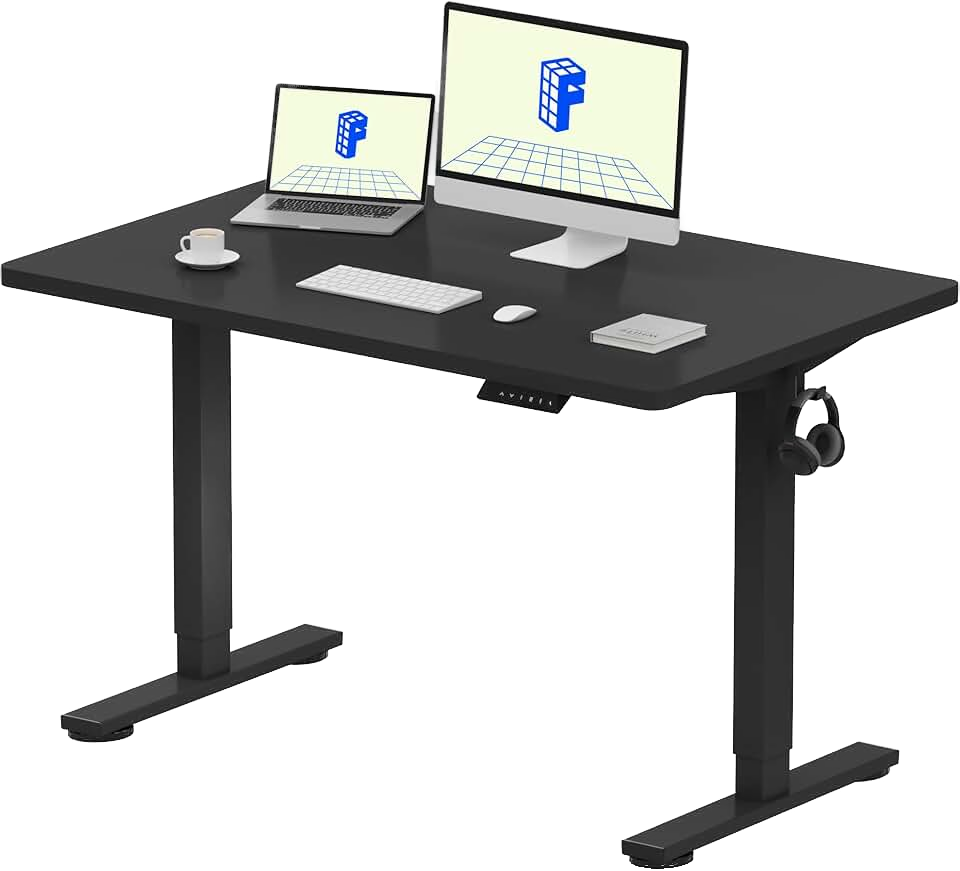 FLEXISPOT EN1 One-Piece Standing Desk, Electric Adjustable with 4 Memory Presets, 176 LBS Capacity, Stable & Quiet,