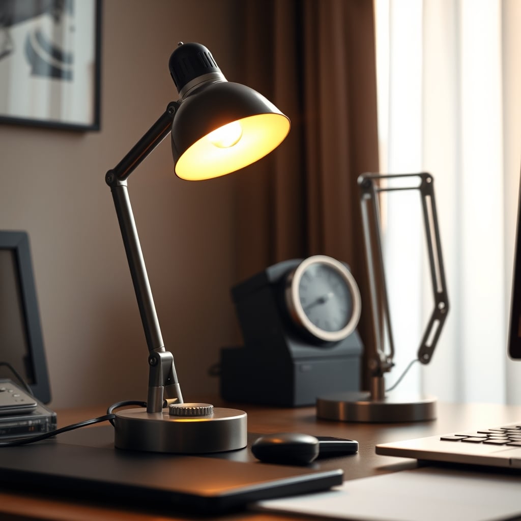 A simple, robust desk lamp with a physical dial sits next to a complicated smart lamp with a confusing app interface.