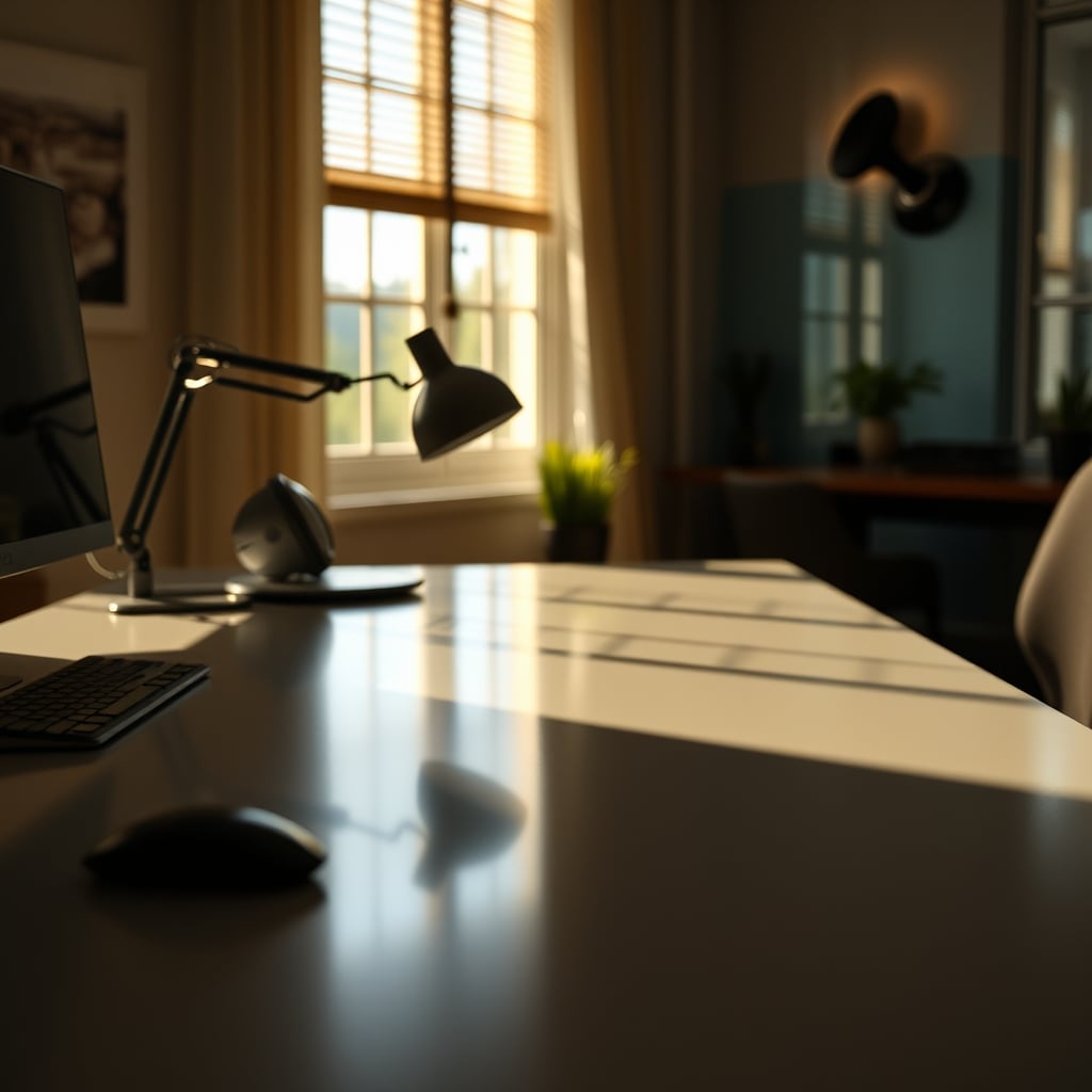 Split image showing a matte black desk pad absorbing light next to a glossy white desk mat creating a bright, distracting reflection.