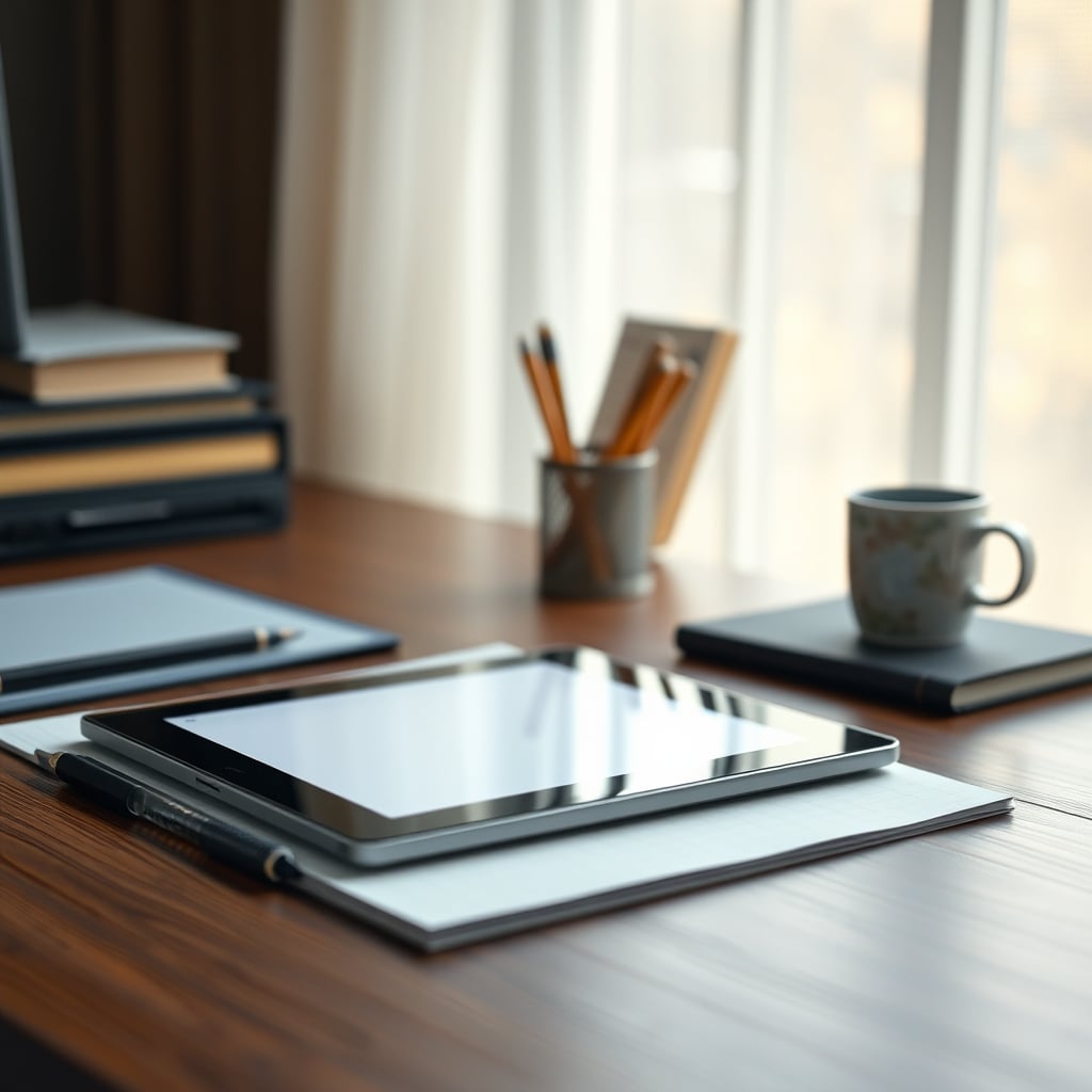 A discarded digital paper tablet sits cold and unused next to an open, vibrant paper notebook.
