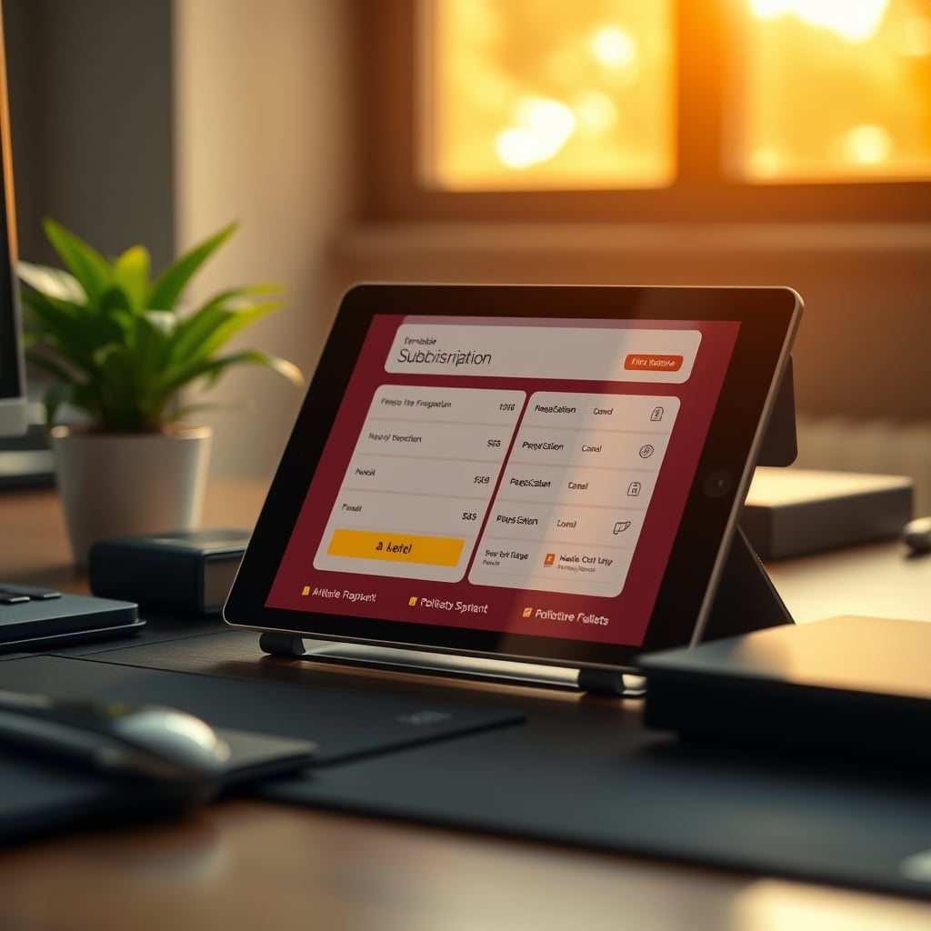 A reMarkable tablet displaying a screen prompting for a recurring subscription payment.