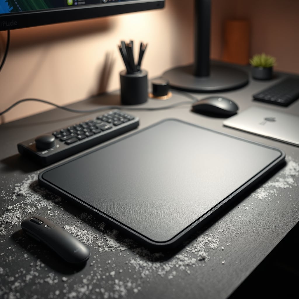 An expensive dedicated macro pad pushed aside on a desk, unused and collecting dust