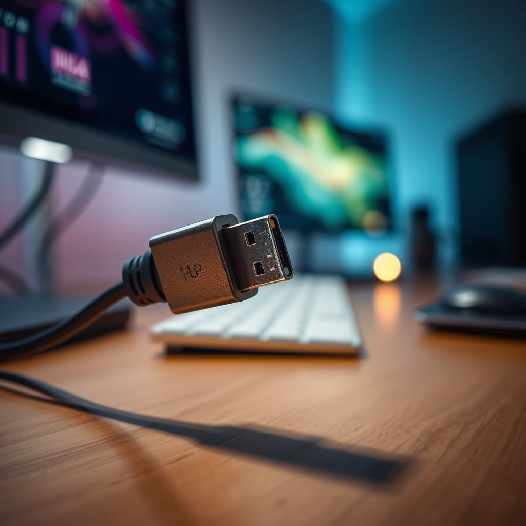 A close-up of a USB cable with a broken connector from stress, not interference.