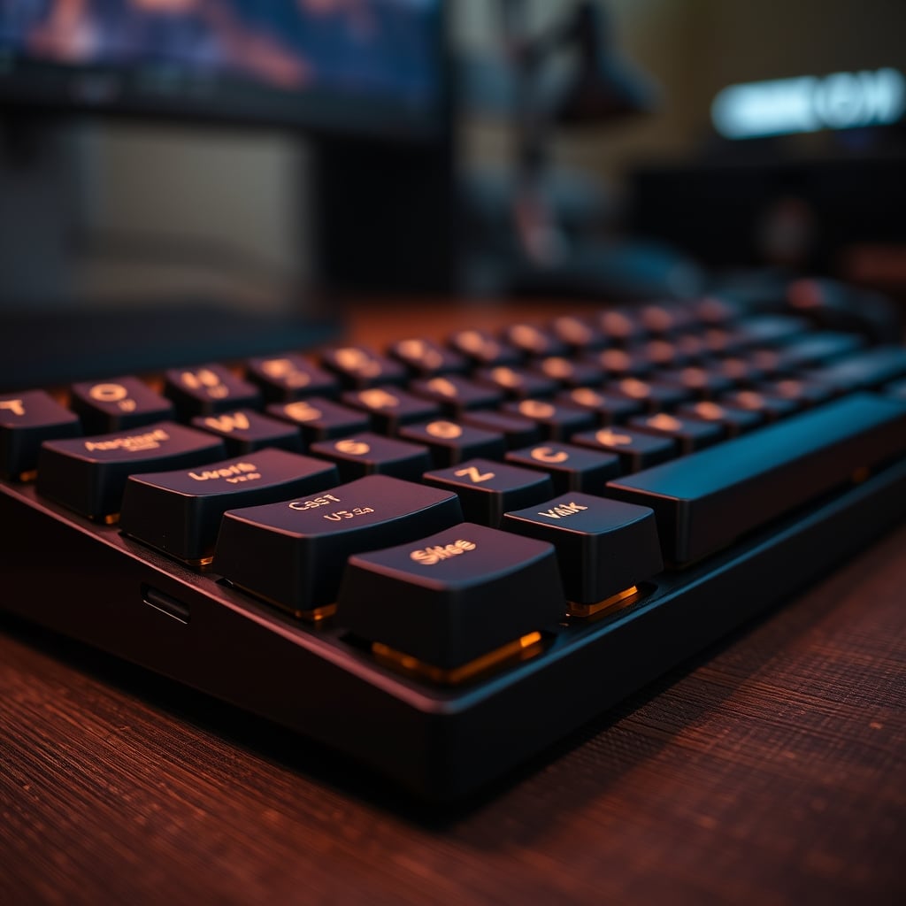 Close-up detail of keyboard switches and stabilizers