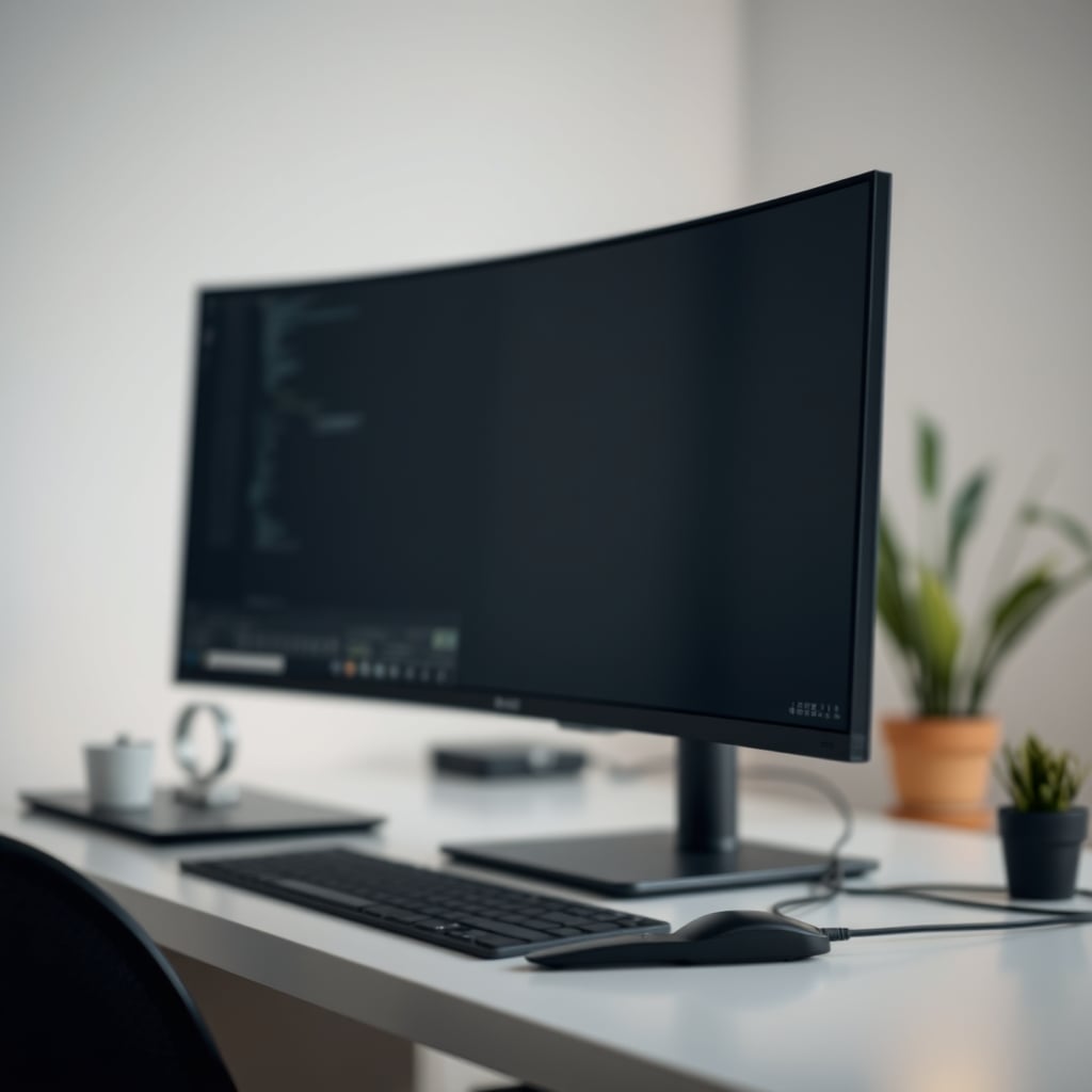 Side-by-side comparison showing blurry text on a 27-inch 1080p monitor versus sharp text on a 27-inch 1440p monitor.