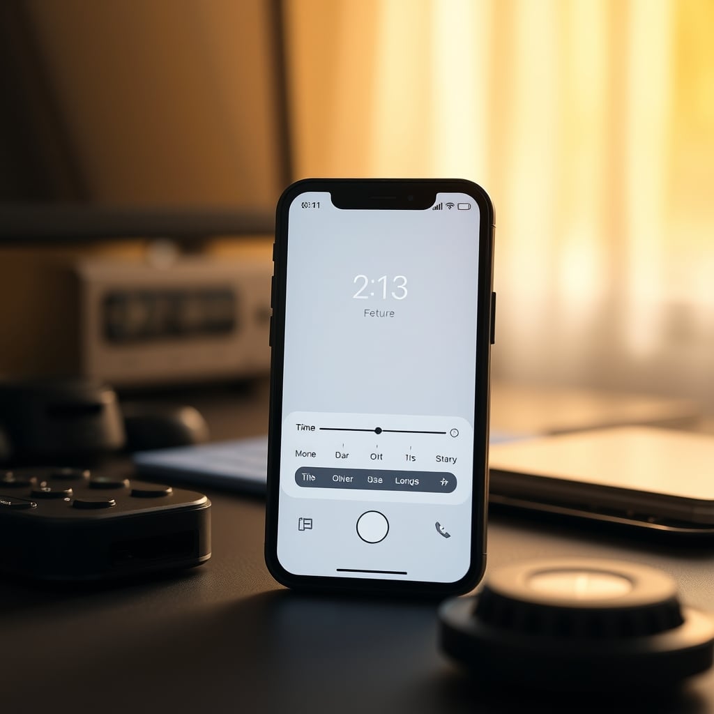 Close-up of a smartphone screen showing Focus Mode settings and a simple timer app.