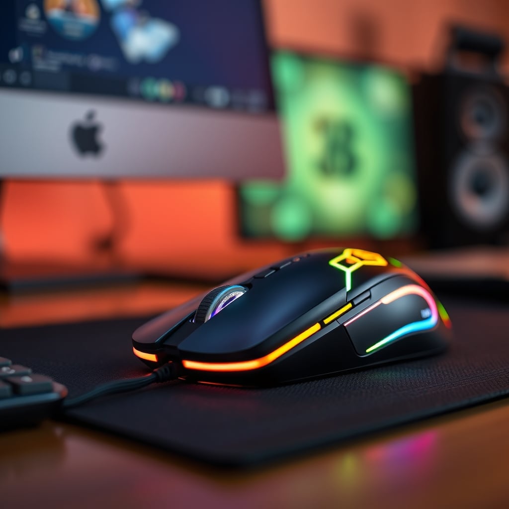Comparison showing a comfortable ergonomic office mouse next to a flashy, angular gaming mouse