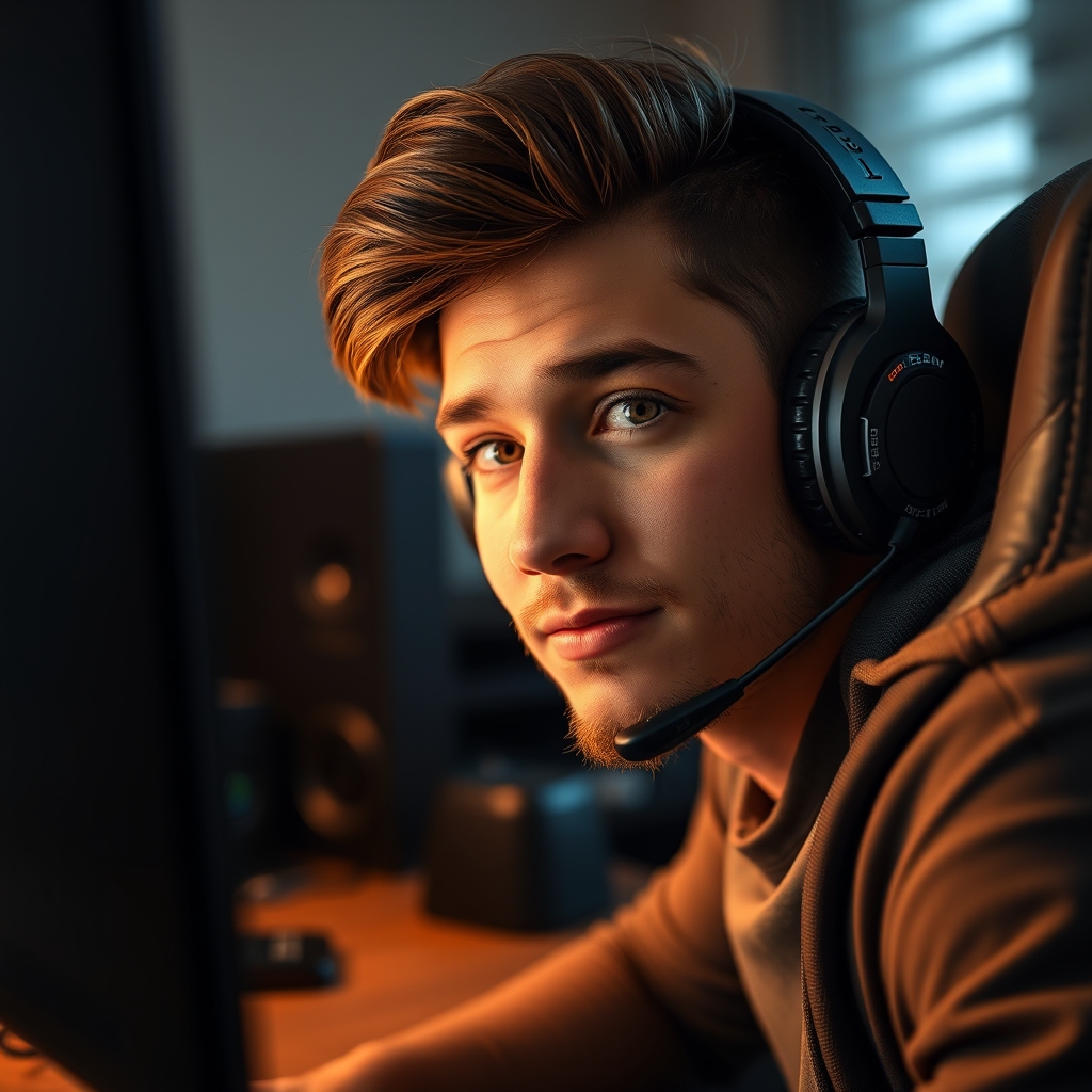 Close-up demonstrating ideal three-point lighting on a streamer's face, highlighting crucial face-lighting angles for separation and dimension.