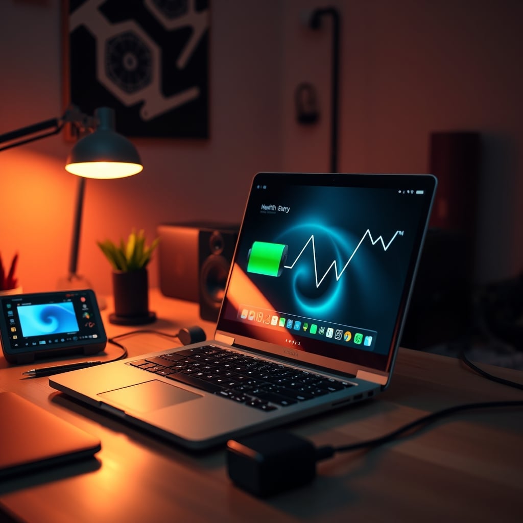 Laptop power settings showing charging status