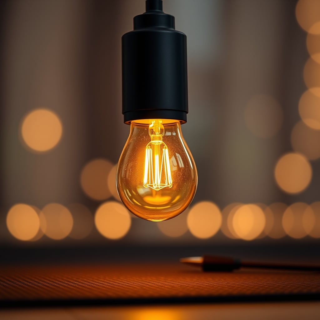 A modern pendant light with three LED bulbs, each emitting a slightly different shade of white light due to degradation.