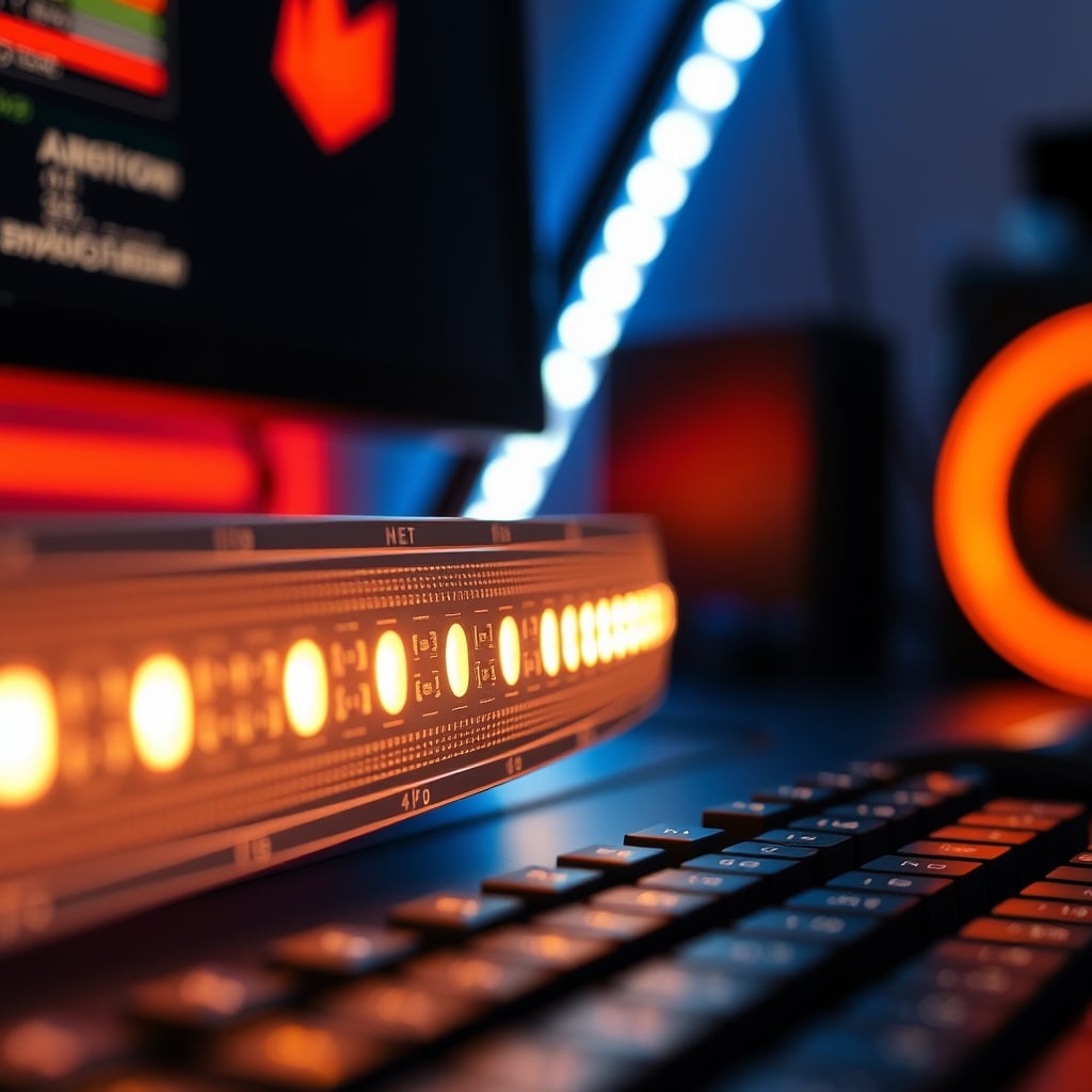 Close-up shot showing the individual bright dots of an LED strip without proper diffusion, creating an ugly and harsh lighting effect.