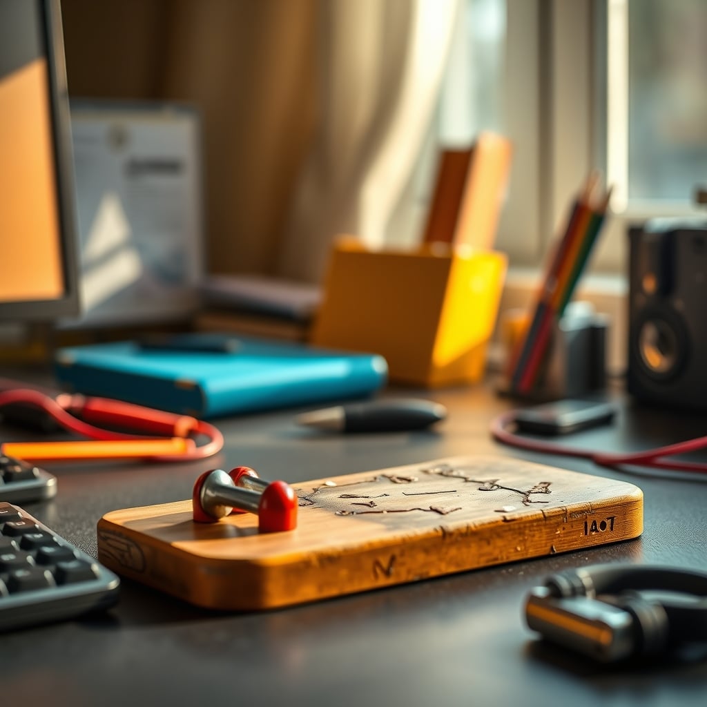 A magnetic desk toy showing signs of wear with loose connections and weakened snap
