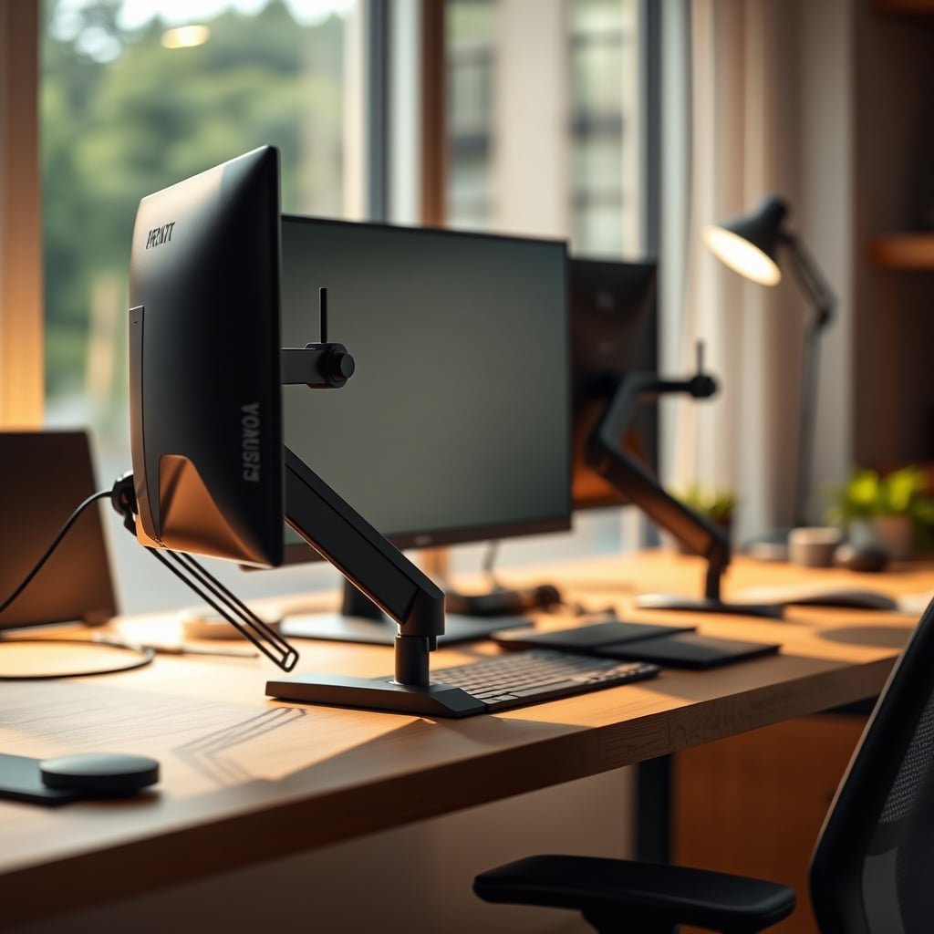 Permanent compression marks and damage on particle board desk from monitor arm clamp