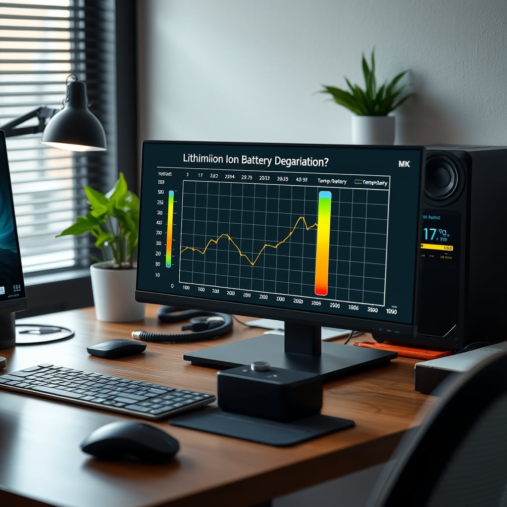 Graph showing battery capacity loss versus temperature for lithium-ion batteries