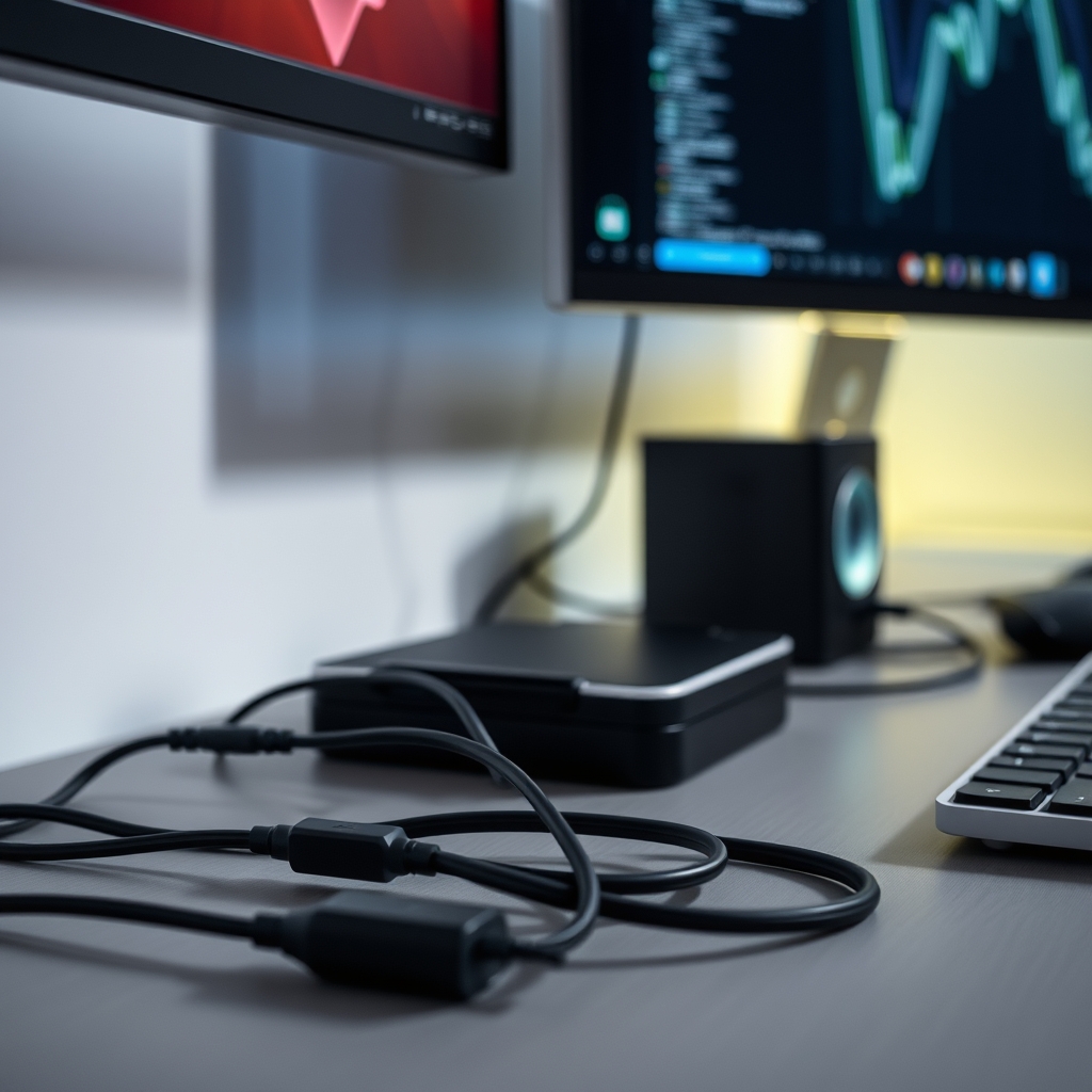 Optimized desk setup with dedicated connections for performance.