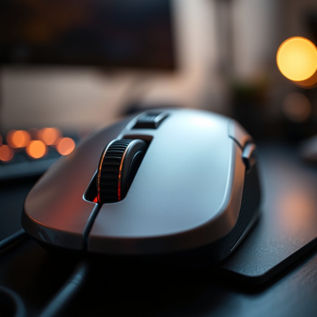 A magnified view of a mouse switch mechanism, suggesting a loose or mushy feel, highlighting poor tactile feedback.