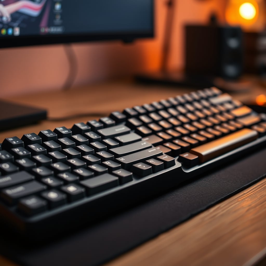 A clean, professional MX Keys keyboard next to a bulky, complex custom mechanical board.