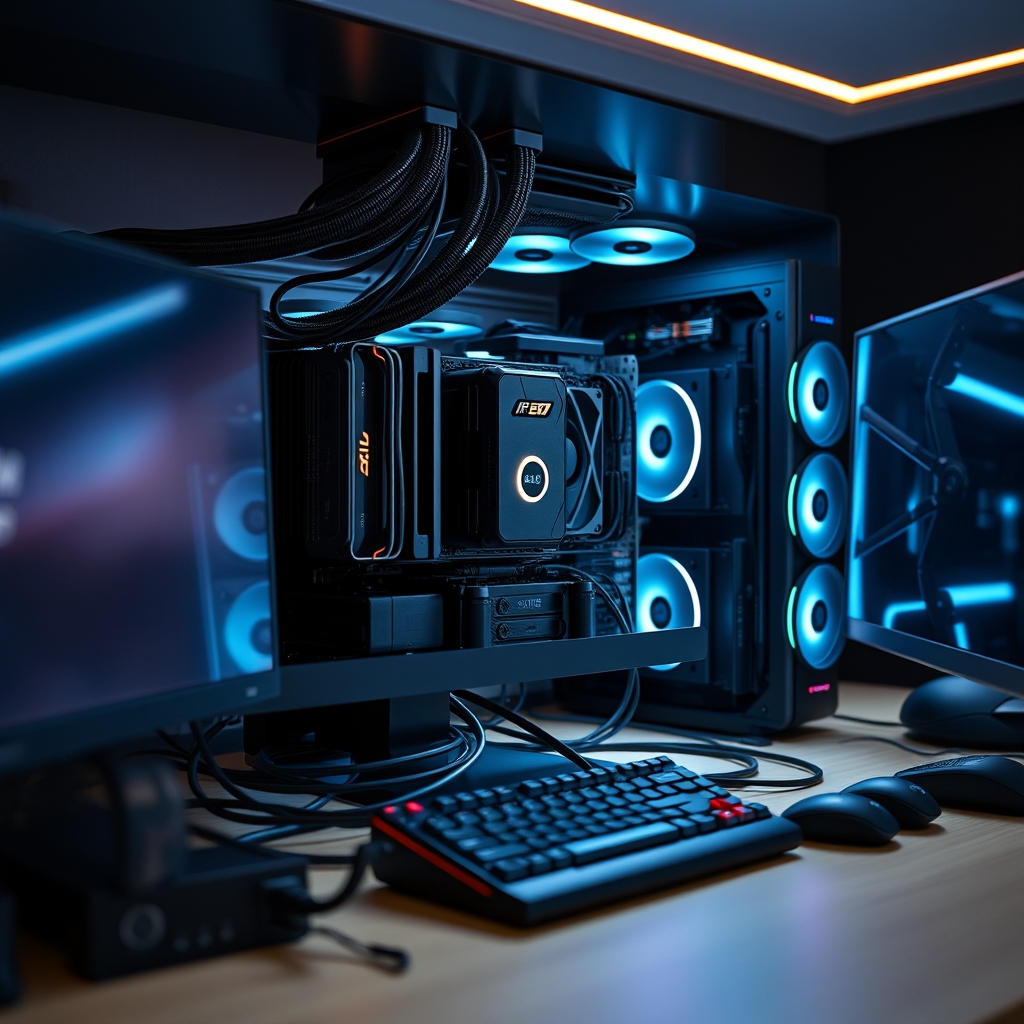 Internal view of a professional PC editing workstation highlighting optimized airflow and cooling solutions.