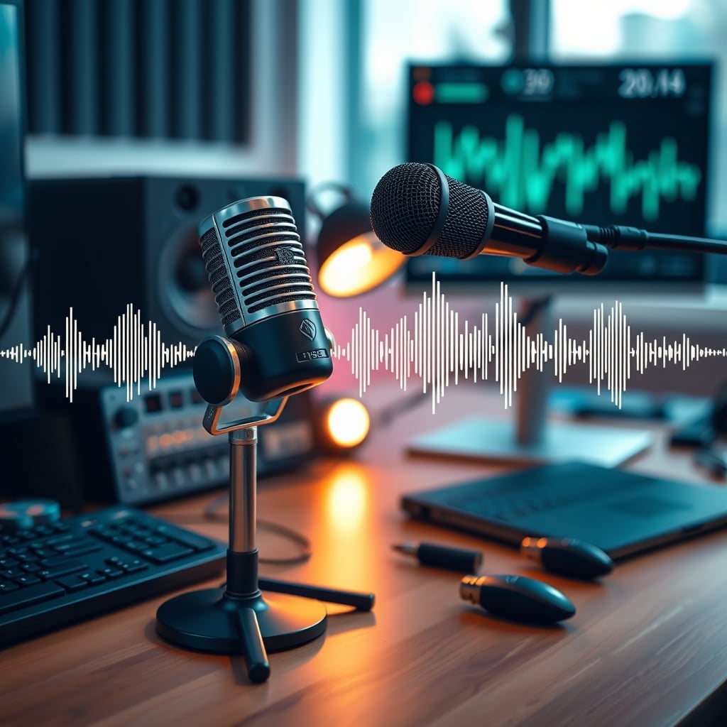 Audio waveform comparison showing USB microphone compression artifacts versus clean XLR recording