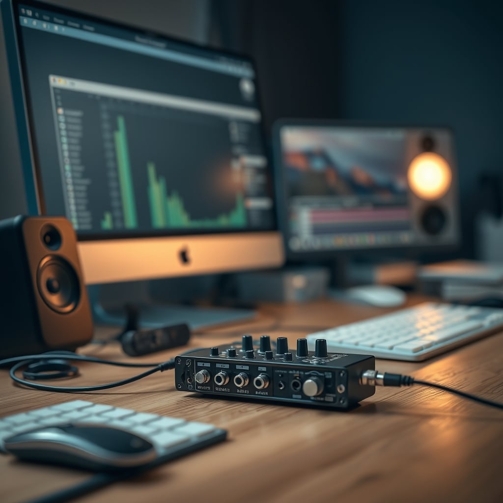 Audio interface buried under desk making gain controls inaccessible