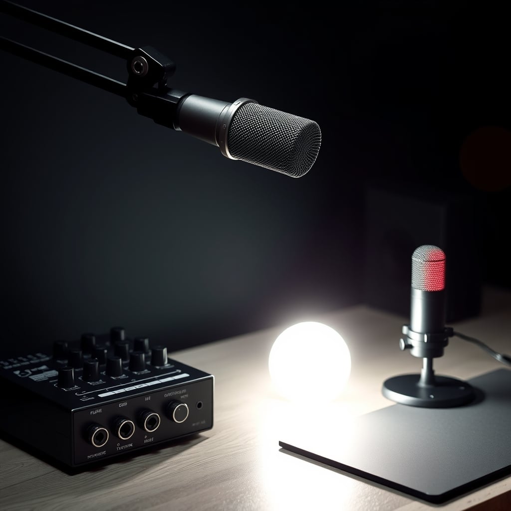 Comparison of professional XLR microphone setup vs consumer USB AI microphone