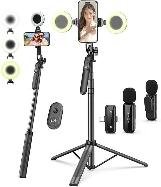 Vlogging Kit with Light and Mic