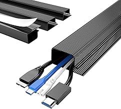 Delamu 4 Pack Cord Organizers for Desks, 62.8in Cable Organizer Cable Management Under Desk, Self Adhesive Wire Manageme