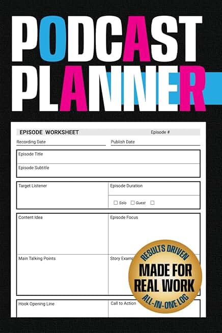 Podcast Planner: Episode Planning, Guest Tracking, Content Organization, Promotion, and Monthly Growth Review for Podcas