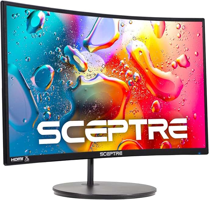 Sceptre Curved 24-inch Gaming Monitor 1080p R1500 98% sRGB HDMI x2 VGA Build-in Speakers, VESA Wall Mount Machine Black 