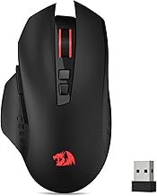 Redragon M656 Gainer Wireless Gaming Mouse, 4000 DPI 2.4Ghz Wireless Mouse w/ 5 DPI Levels, 7 Macro Buttons, Red LED Bac