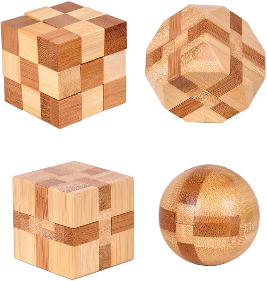4 Pack Wooden Puzzle Games