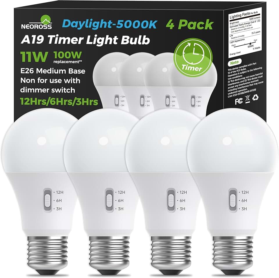 Timer Light Bulb A19 Equivalent