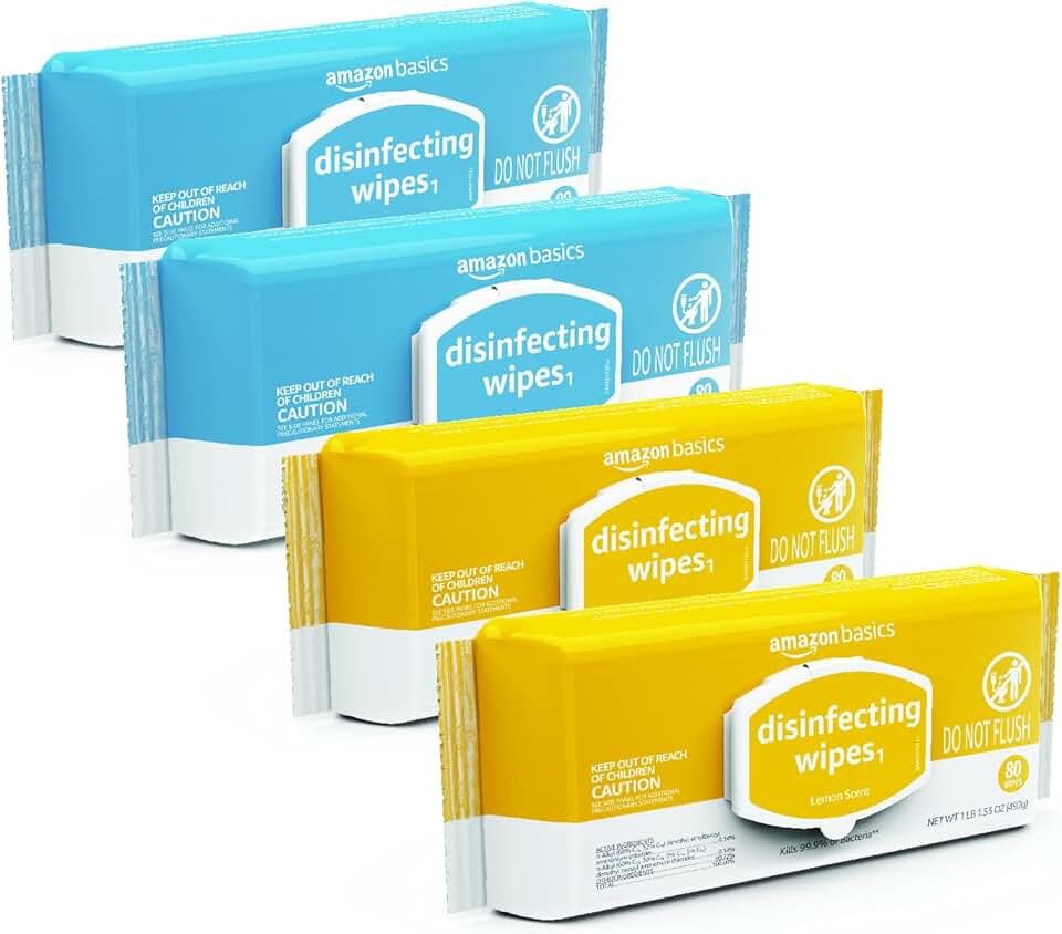 Amazon Basics Disinfecting Wipes Lemon