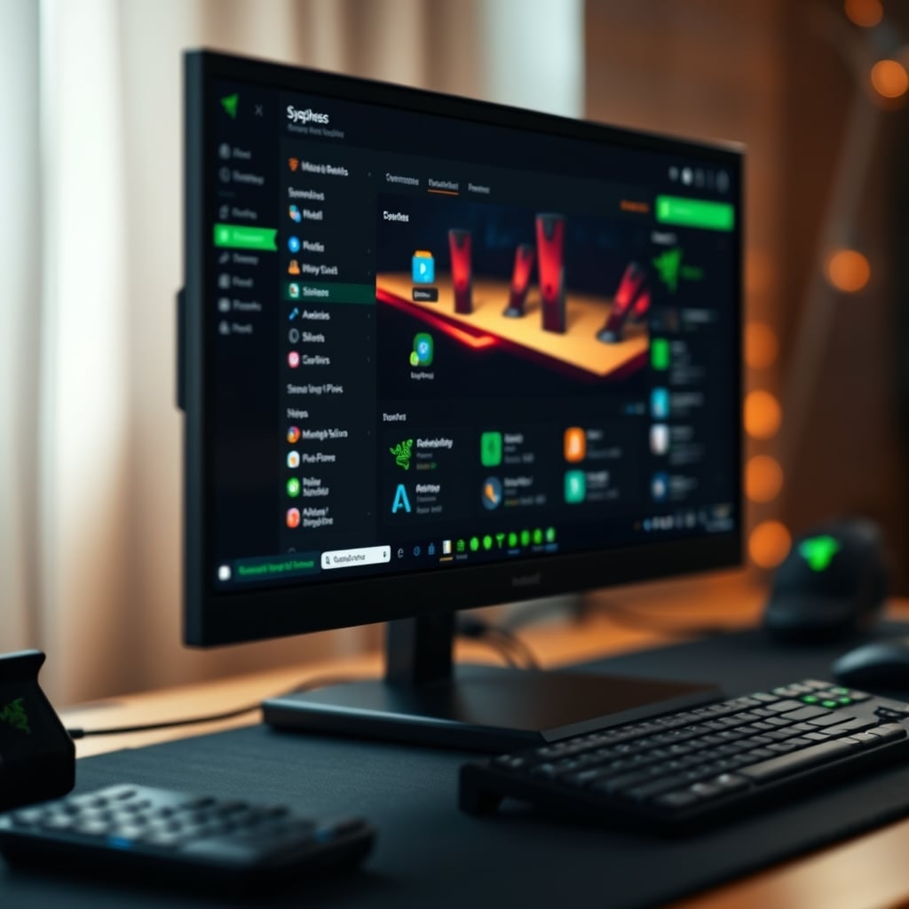 Razer Synapse software bloat on a desktop.