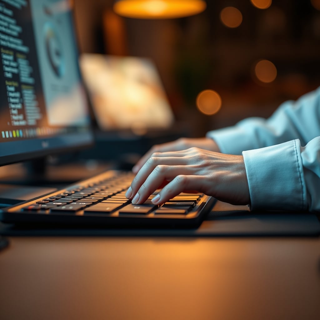 Two different typing styles demonstrating impact on keyboard noise