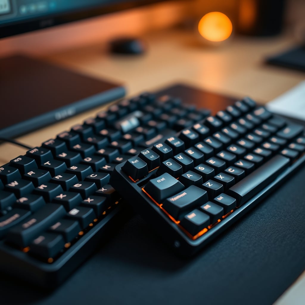 Comparison of a high-end silent mechanical keyboard and a basic membrane keyboard