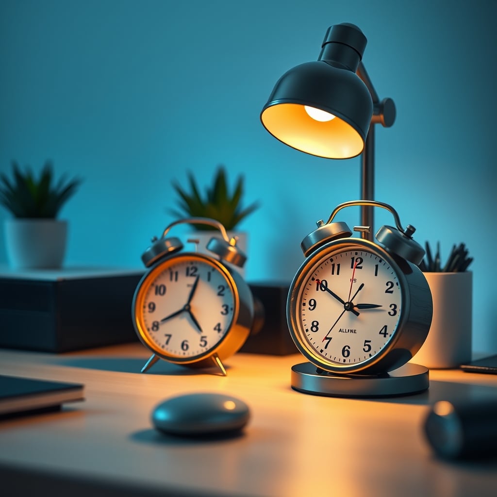 A simple analog alarm clock and a light therapy lamp as a reliable alternative setup