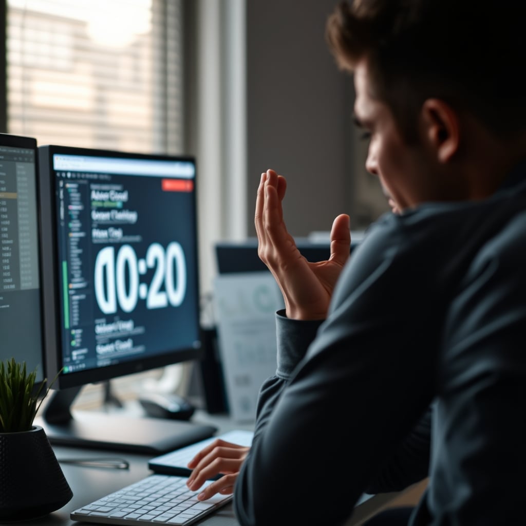 User distracted by smart clock during work, focus broken