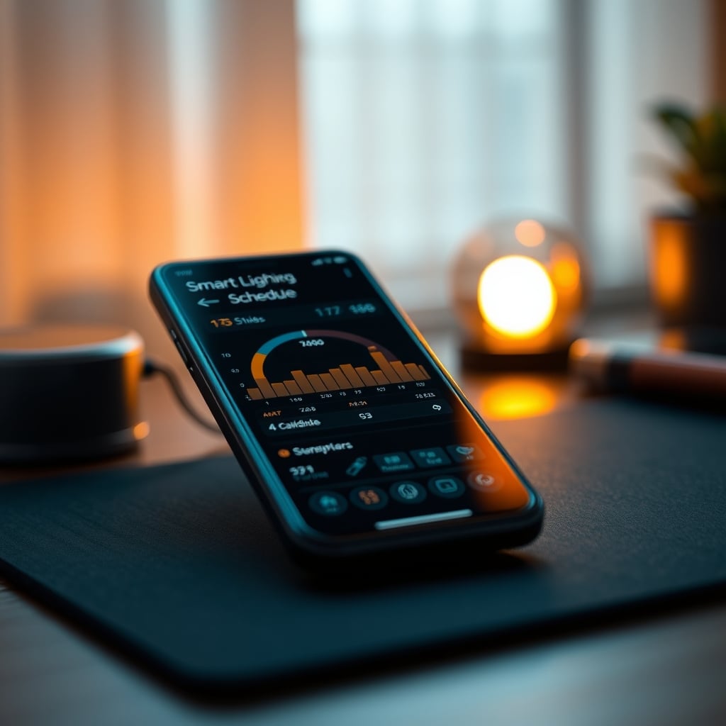 A confusing smart home app dashboard showing overly complex circadian lighting schedules.