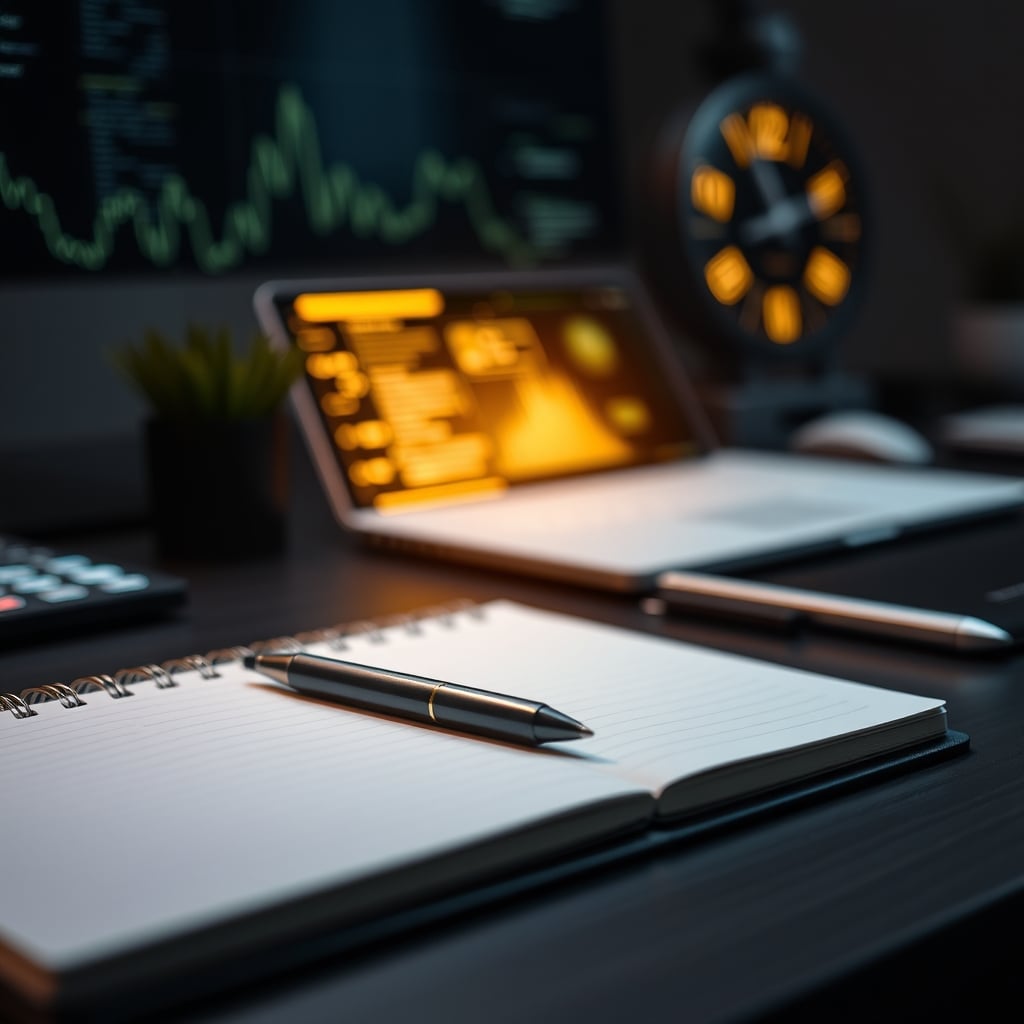 A smart pen creating a distracting digital UI overlay on a paper notebook.