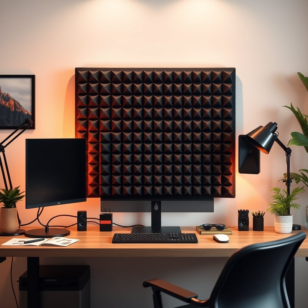 Side-by-side comparison: a thick 4-inch mineral wool core for a DIY panel next to a flimsy 1-inch commercial foam panel.