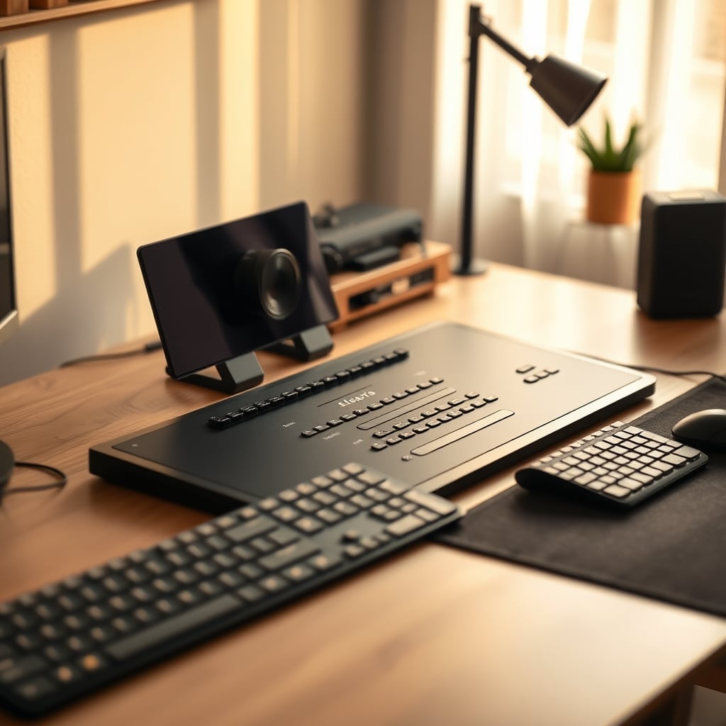 An overpriced Stream Deck next to a regular keyboard, highlighting the unnecessary expense.