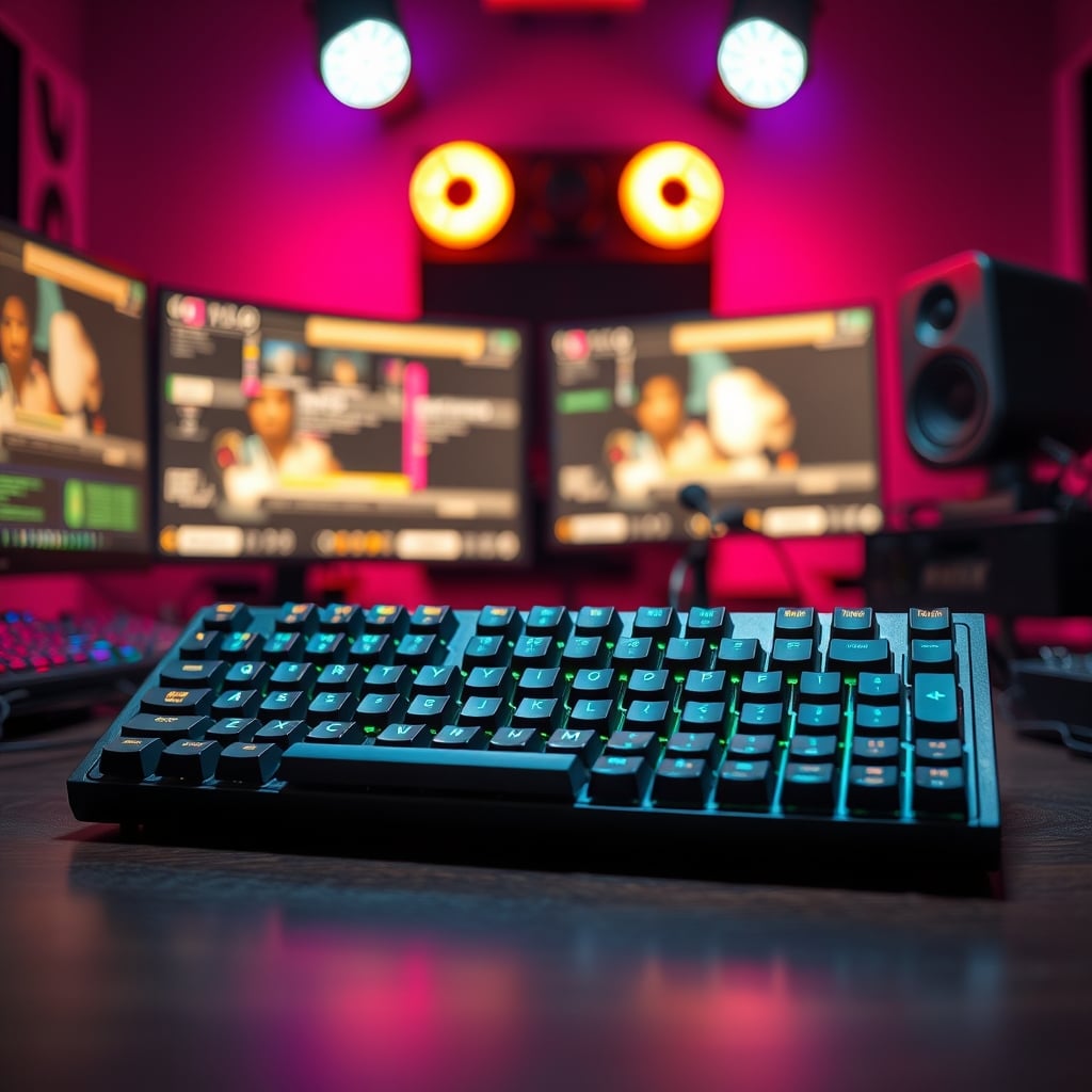 A simple, unbranded mechanical macro keypad with blank keycaps sitting on a desk.