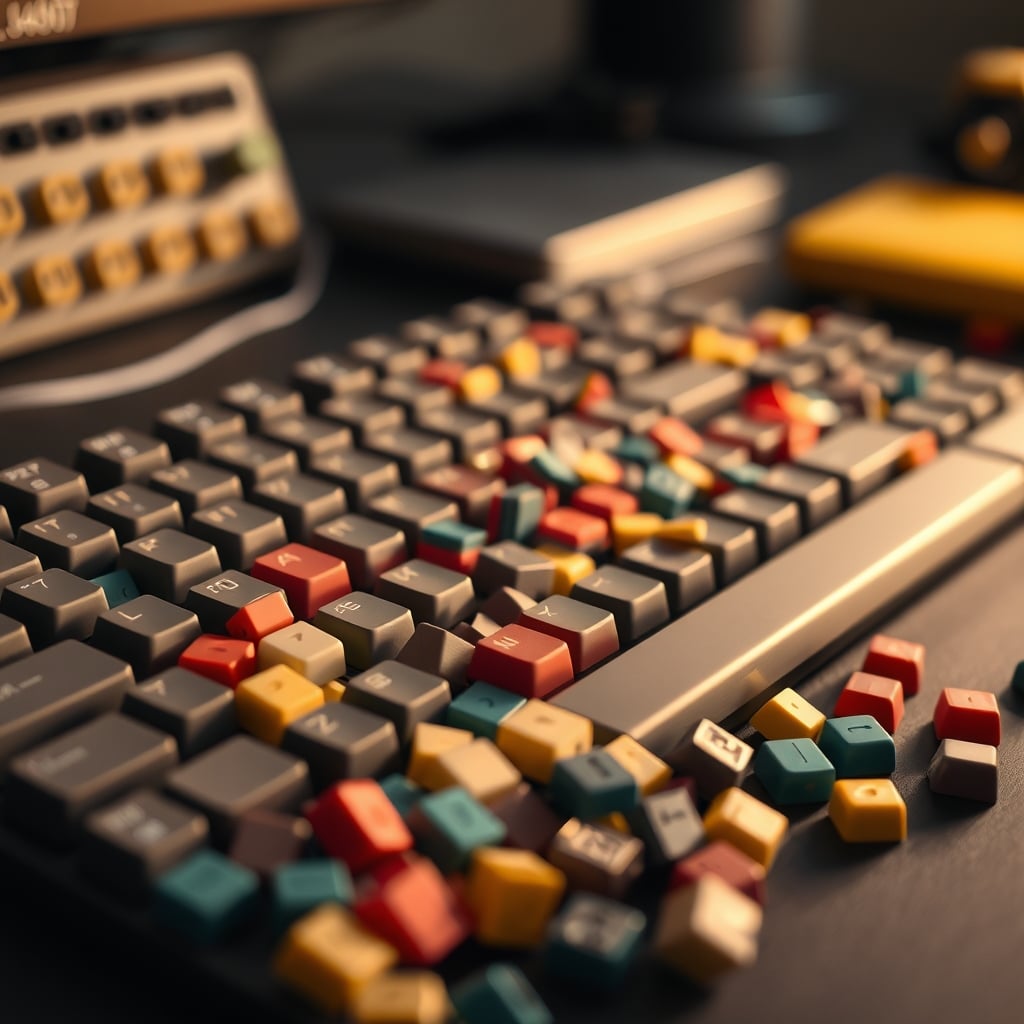 A pile of multicolored mechanical keyboard switches, representing the overwhelming and pointless variety in the market.