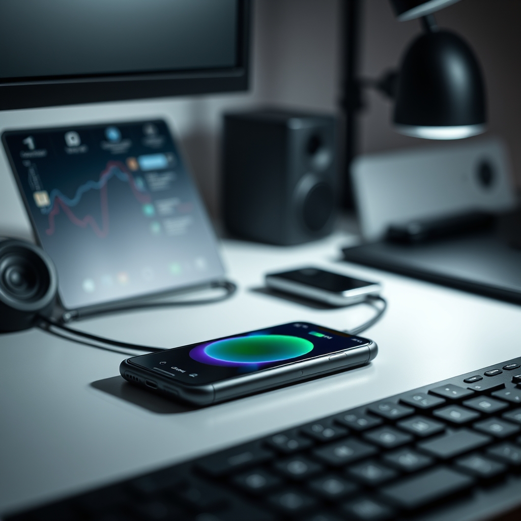 Smartphone with a thick, non-compatible case placed on a wireless charging pad, illustrating potential parasitic losses