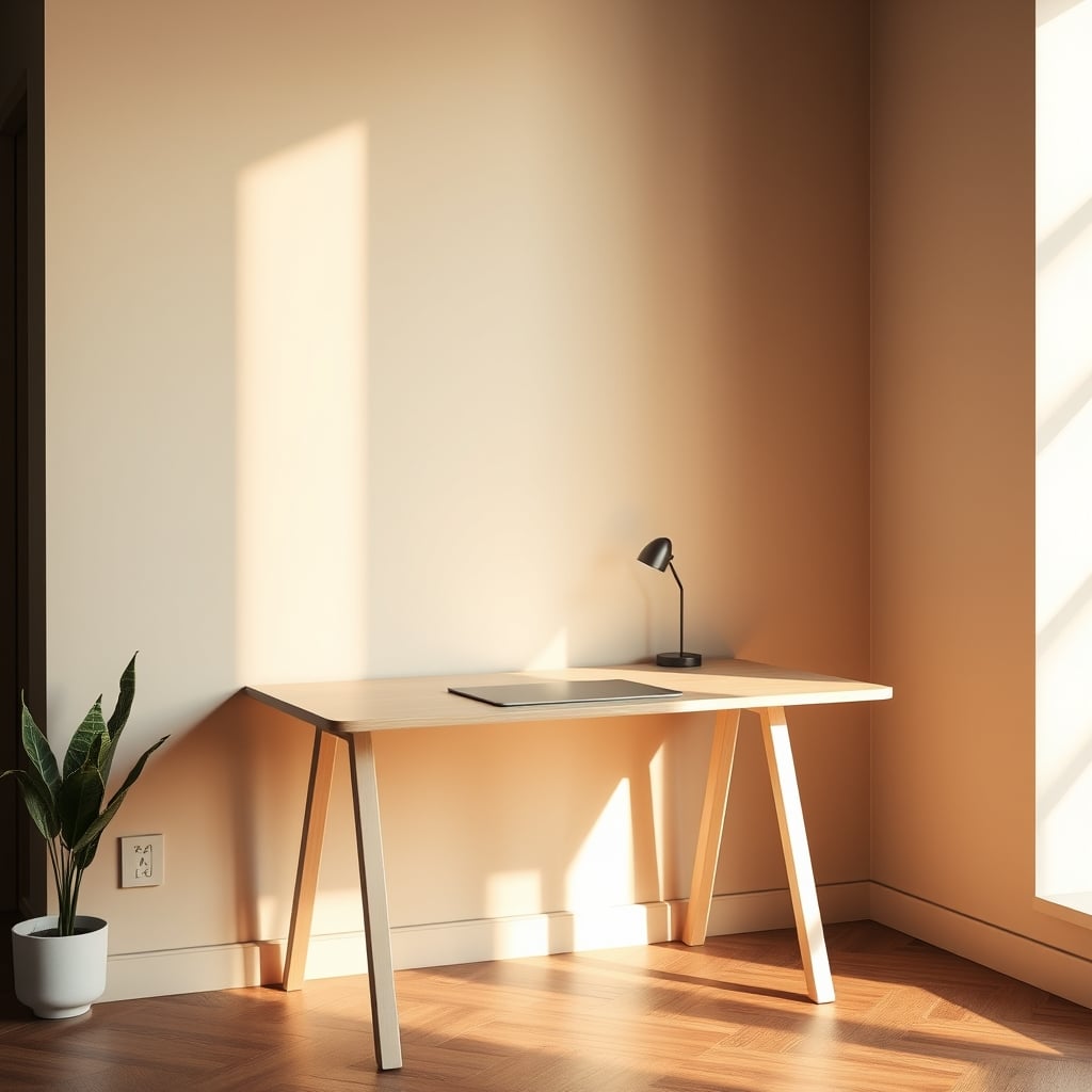 A folded-up wall desk creating an awkward, unusable blank space on a wall.