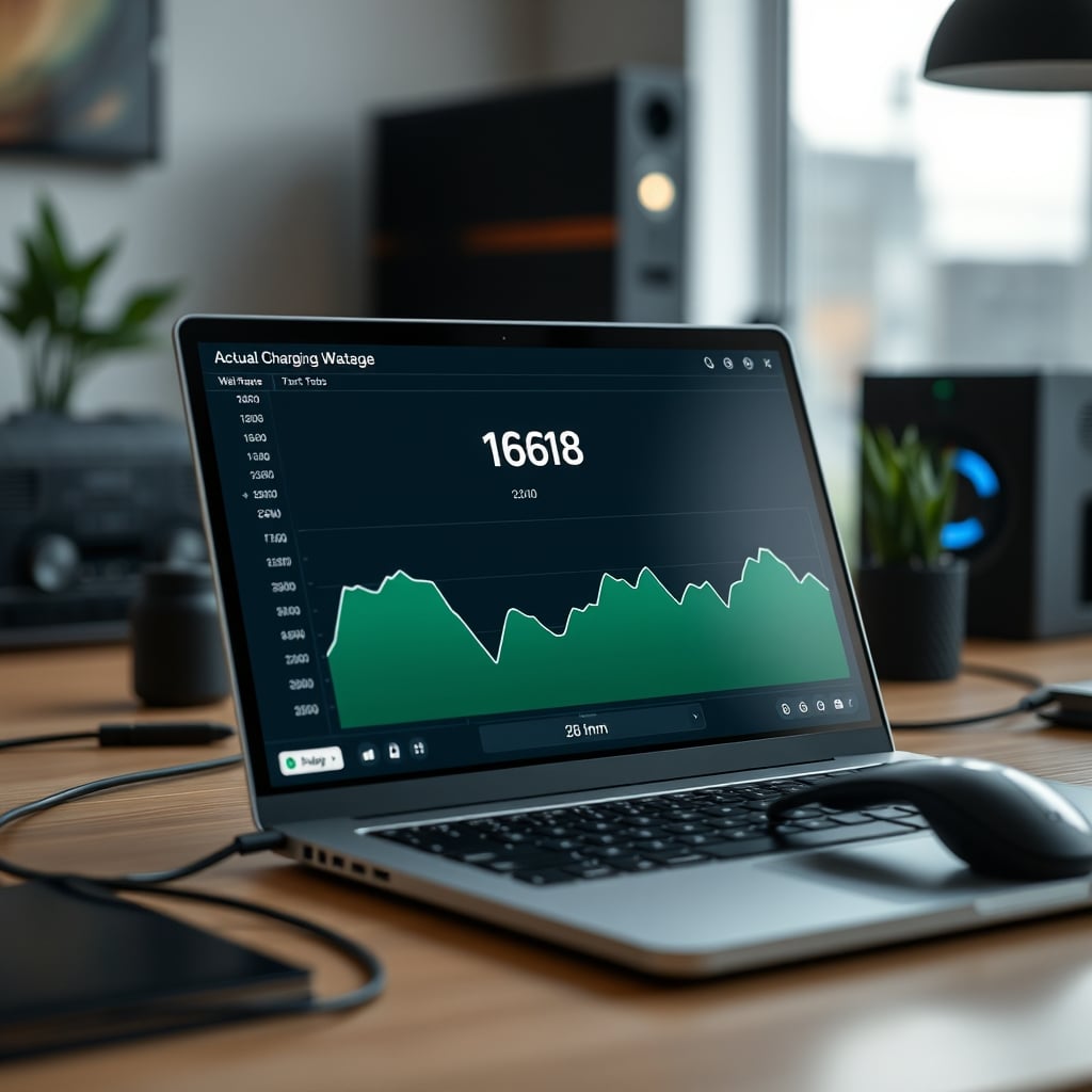 Software screenshot showing laptop battery charging at only 30W despite a 100W charger